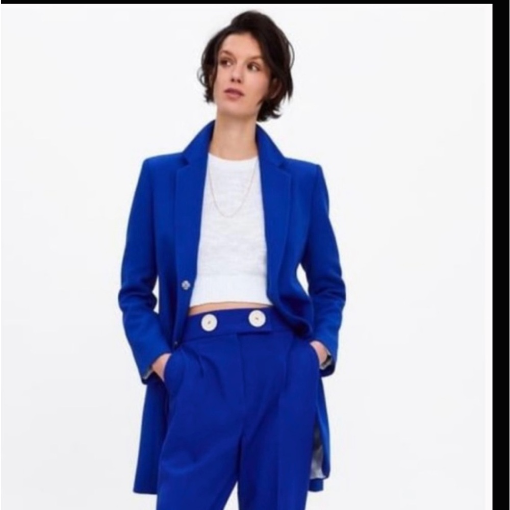 Elegant Zara Blue Women's Blazer Coat